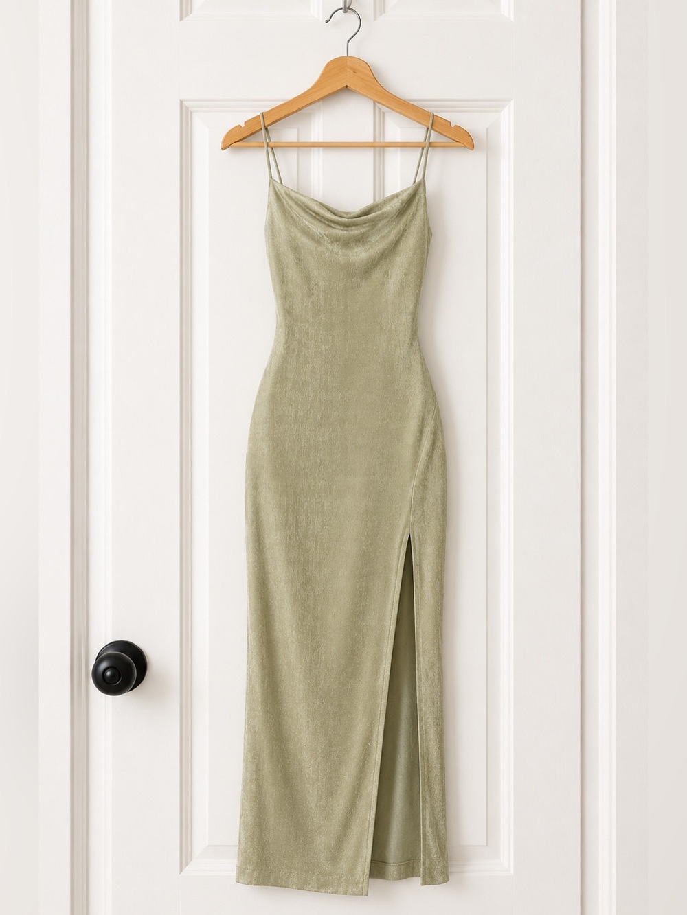 Petal & Pup Olive Green Diani Slip Dress with Side Slit Sz 8
